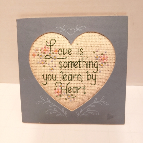 Love is Something You Learn by Heart Cross-stitch Picture - Picture 1 of 3